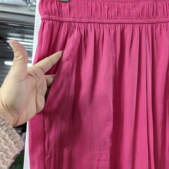 Madison d' Amelie NWT Medium Pink High Waisted Wide Leg Trousers Pants w Pockets - Picture 4 of 6